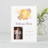 Faire-part Ray Of Sunshine Est En Chemin Photo Boho Girl (Debout devant)