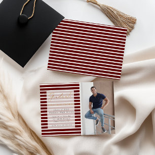Faire-part Rayure rouge Ajoutez votre propre photo de remise