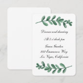 Faire-part Réception de feuilles vertes à l'aquarelle classiq (Devant / Derrière)