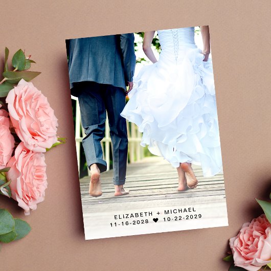 Faire-part Réception de mariage Dusty Blue Photo Enregistrer