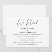 Faire-part Réception de mariage Nous nous sommes enfuis (Devant / Derrière)