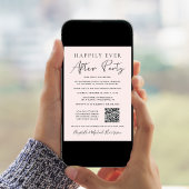 Faire-part Réception de mariage Photo QR Code rose