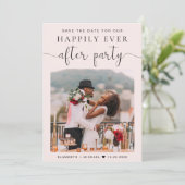 Faire-part Réception de mariage rose de photo chic Enregistre (Debout devant)