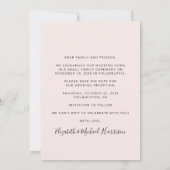 Faire-part Réception de mariage rose de photo chic Enregistre (Dos)