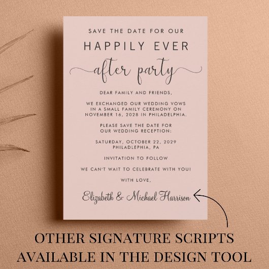 Faire-part Réception de mariage rose vif Enregistrer la date