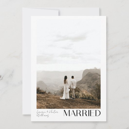 Faire-part Réception Mariée Simple 3 Photo Script Mariage (Devant)