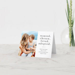 Faire-part Recherché Choisi aimé Adopté Adopté Minimal Photo