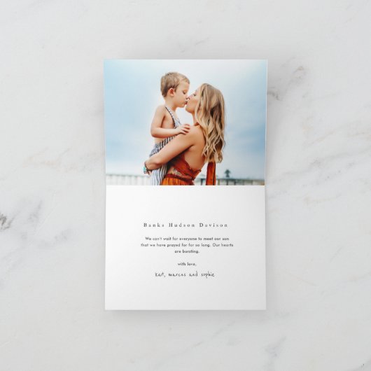 Faire-part Recherché Choisi aimé Adopté Adopté Minimal Photo  (Intérieur)