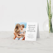 Faire-part Recherché Choisi aimé Adopté Adopté Minimal Photo  (Devant)