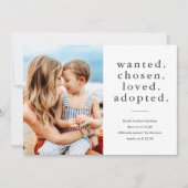 Faire-part Recherché Choisi aimé Adopté Adopté Minimal Photo  (Devant)