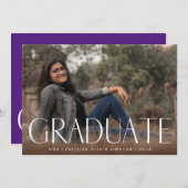 Faire-part Recouvert de peinture noire blanche Diplômé de la  (Devant / Derrière)