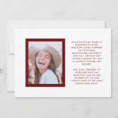 Faire-part Red and White Congrats Grad Two Photo Graduation (Dos)