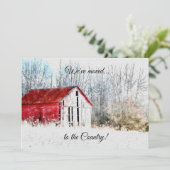 Faire-part Red Barn Nouvelle adresse (Debout devant)