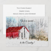 Faire-part Red Barn Nouvelle adresse (Devant / Derrière)