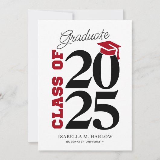 Faire-part Red Black University College (Devant)