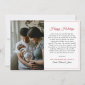Faire-part Red Bow Silent Nights Christmas Photo Baby Birth (Dos)