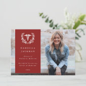 Faire-part Red Caduceus Médicale School Graduation Photo (Debout devant)