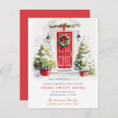 Faire-part Red Door Rustic Home Sweet Home Card (Devant / Derrière)