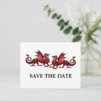 Red Elegant Dragons Enregistrer la carte postale D