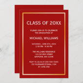 Faire-part Red Gold Bordure (Devant / Derrière)