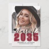 Faire-part Red Graduate Photo Graduation (Devant)