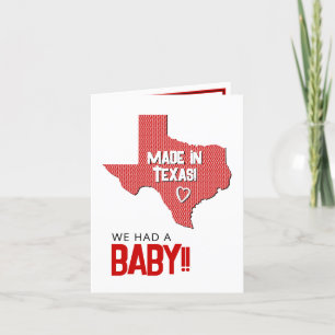Faire-part Red Herringbone Fabriqué au Texas Photo Baby