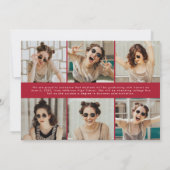 Faire-part Red Modern Classic 12 Photo Graduation (Dos)