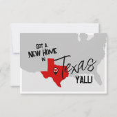 Faire-part Red New Home au Texas Y'all Moving (Devant)