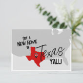 Faire-part Red New Home au Texas Y'all Moving (Debout devant)