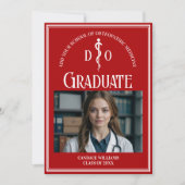 Faire-part Red Osteopathic Médicale School Graduation Photo (Devant)