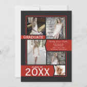 Faire-part Red Photo Collage Classe de diplôme (Devant)