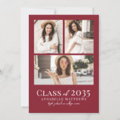 Faire-part Red Photo Collage Graduation (Devant)