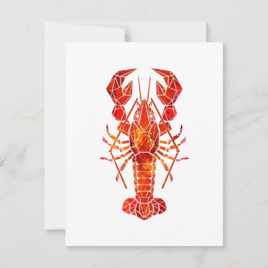 Faire-part Red polygonal lobster (Devant)