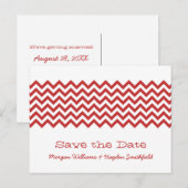 Faire-part Red Simple Chevron Enregistrer la carte postale Da (Devant / Derrière)