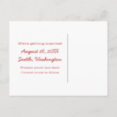 Faire-part Red Simple Chevron Enregistrer la carte postale Da (Dos)