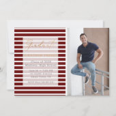 Faire-part Red Stripe Ajoutez Votre Propre Diplôme Photo (Devant)