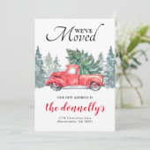 Faire-part Red Truck Winter Nouvelle adresse Moving (Debout devant)