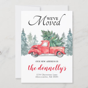 Faire-part Red Truck Winter Nouvelle adresse Moving