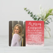 Faire-part Red Wash Christian Bible Custom Photo Graduation (Debout devant)