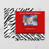 Faire-part Red Zebra (Devant / Derrière)