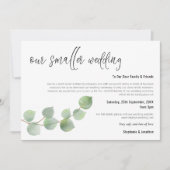 Faire-part Réduction de mariage Script élégant Eucalyptus (Devant)