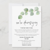 Faire-part Réduction de mariage Script Moderne Eucalyptus (Devant)
