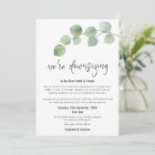 Faire-part Réduction de mariage Script Moderne Eucalyptus (Debout devant)