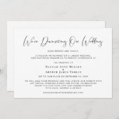 Faire-part Réduire la taille de notre mariage - Calligraphie  (Devant / Derrière)