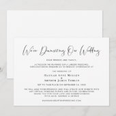 Faire-part Réduire la taille de notre mariage Calligraphie él (Devant / Derrière)