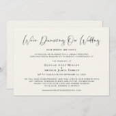 Faire-part Réduire la taille de notre mariage Élégante callig (Devant / Derrière)
