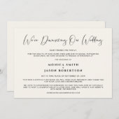 Faire-part Réduire la taille de notre mariage Élégante callig (Devant / Derrière)