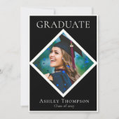Faire-part Refined Black & White Graduation Photo (Devant)