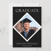 Faire-part Refined Black & White Graduation Photo (Devant)