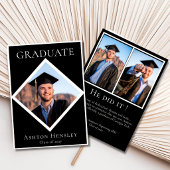 Faire-part Refined Black & White Graduation Photo